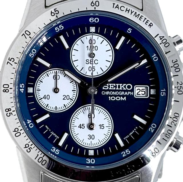 【即納】SEIKO セイコー CHRONOGRAPH クロノグラフ 日本製ムーブメント SND365P1 ネイビー×シルバー メタルバンド メンズ 腕時計 送料無料_3