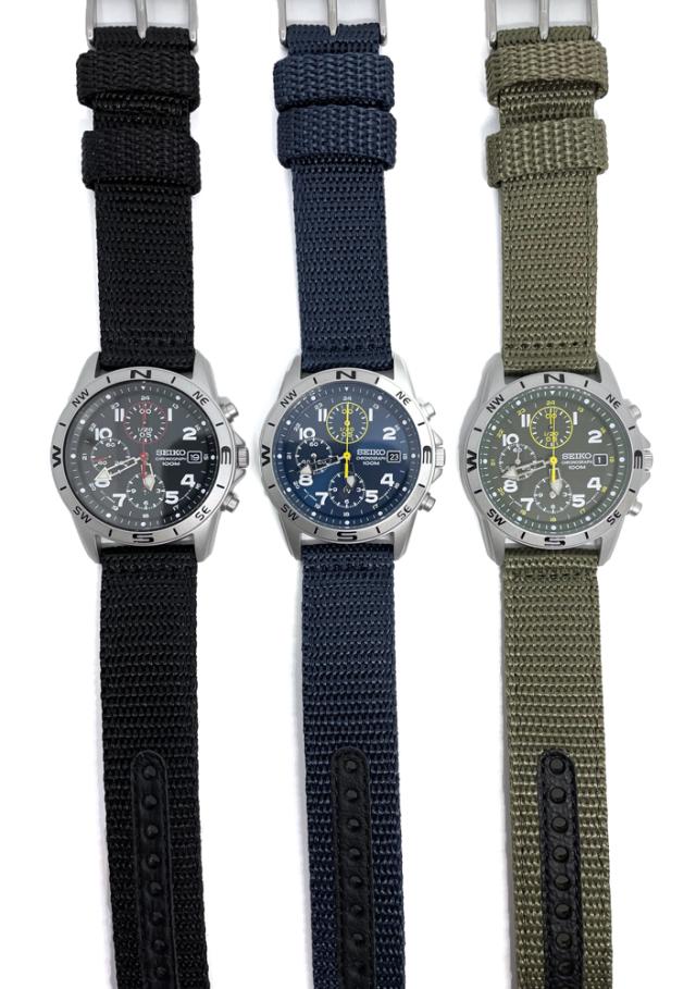 【即納】SEIKO セイコー CHRONOGRAPH クロノグラフ 日本製ムーブメント★3色対応 SND377R SND379R SND399P テキスタイルバンド メンズ 腕時計 送料無料_2