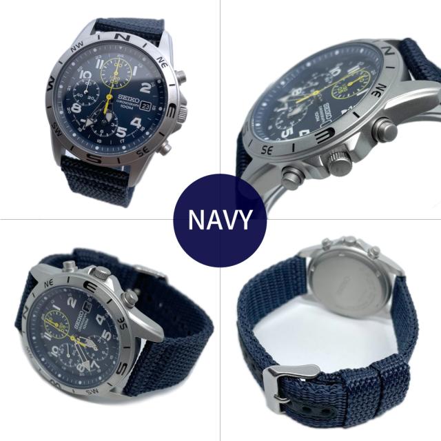 【即納】SEIKO セイコー CHRONOGRAPH クロノグラフ 日本製ムーブメント★3色対応 SND377R SND379R SND399P テキスタイルバンド メンズ 腕時計 送料無料_5