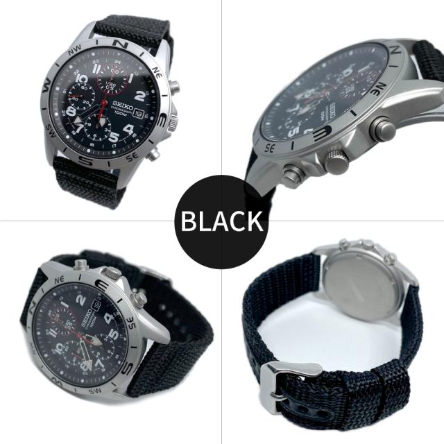 【即納】SEIKO セイコー CHRONOGRAPH クロノグラフ 日本製ムーブメント★3色対応 SND377R SND379R SND399P テキスタイルバンド メンズ 腕時計 送料無料_4