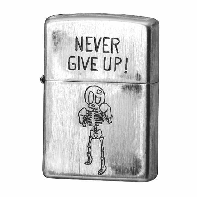 OUTLET SALE ZIPPO ユーズドフィニッシュ NEVER GIVE UP ジッポー