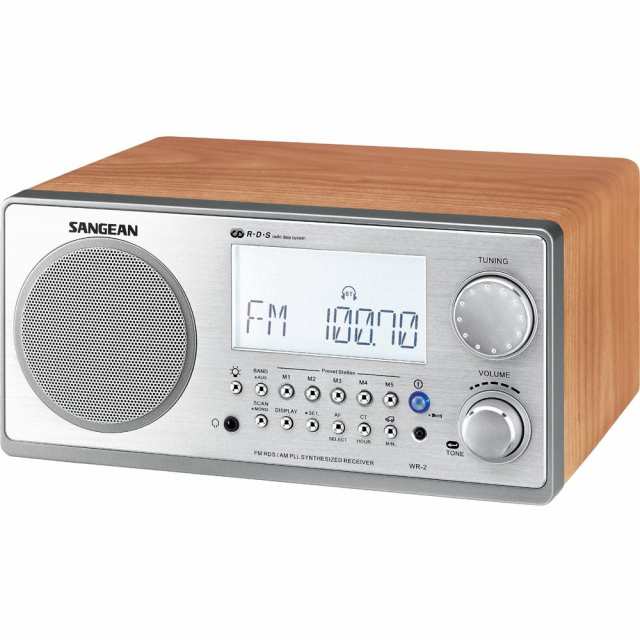 Sangean 山進 電子 WR-2 AM FM-RBDS木製 キャビネット デジタル