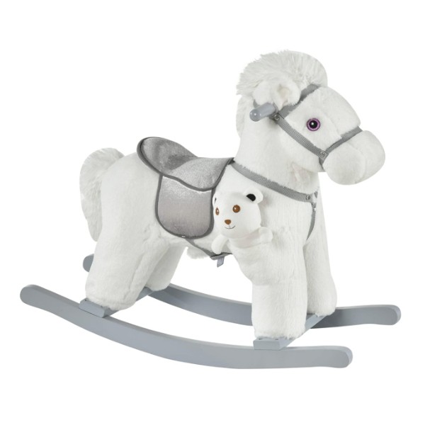 赤ちゃん 木製 ロッキングホース 木馬 くま White Gray - 乗用玩具
