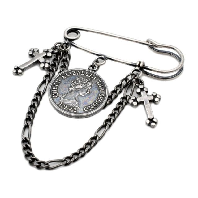 ブローチ ピンブローチ ショールピン ストールピン エリザベス 女王 コイン メンズ レディース マフラー ピンズ ジャケット アンティークの通販はau Pay マーケット オリジナルアクセサリーamanogawa