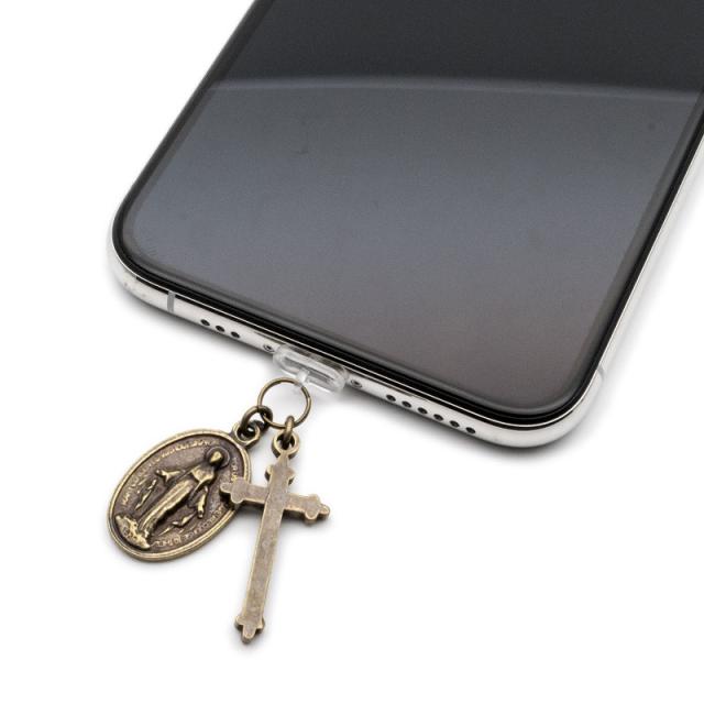 携帯ストラップ Iphone スマホ イヤホンジャック スマホピアス ストラップ キャップ マリア メダイ 十字架 クロス アンティークゴールド の通販はau Pay マーケット オリジナルアクセサリーamanogawa