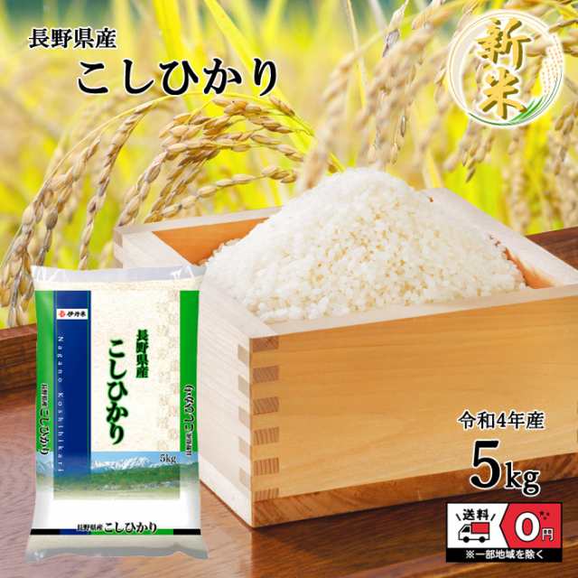 お米 令和4年産 長野県産 こしひかり 5kg 米 白米 おこめ 精米 単一 ...