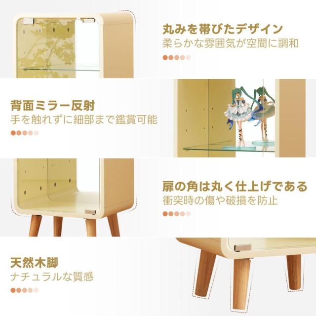 「クーポン配布中」コレクションケース コレクションシェルフ ガラスディスプレイキャビネット4段 高さ調節可能 フィギュア 収納 背面ミラー 強化ガラス棚 サイズ：幅36*奥行26*高さ89CM_2