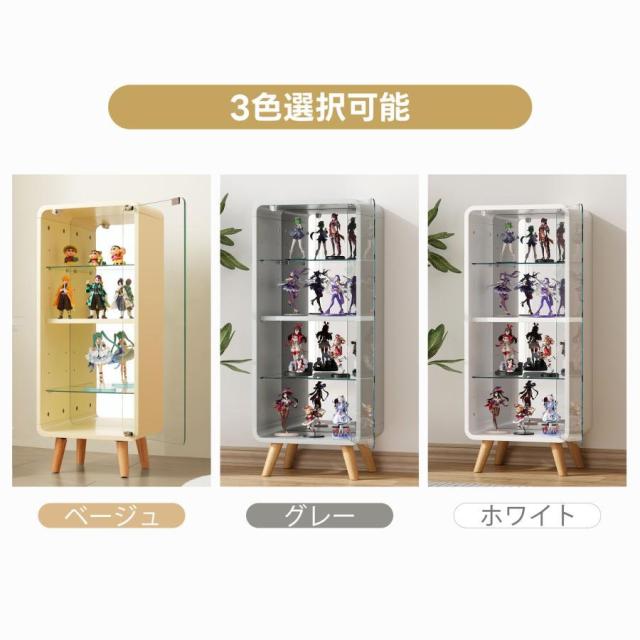 「クーポン配布中」コレクションケース コレクションシェルフ ガラスディスプレイキャビネット4段 高さ調節可能 フィギュア 収納 背面ミラー 強化ガラス棚 サイズ：幅36*奥行26*高さ89CM_7