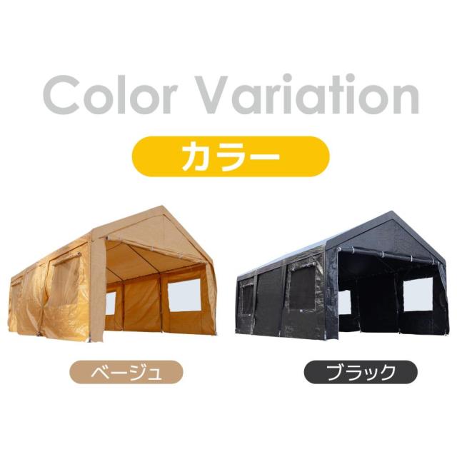 「クーポン配布中」【UPF50+UVカット&防雨】テント 車庫テント ガレージテント 車庫 お祭り 倉庫 3.6×5.9×2.9m ガレージテント カーポート 軽自動車用 大型 車 駐車 スチール製 頑丈 仮設倉庫 タープテント