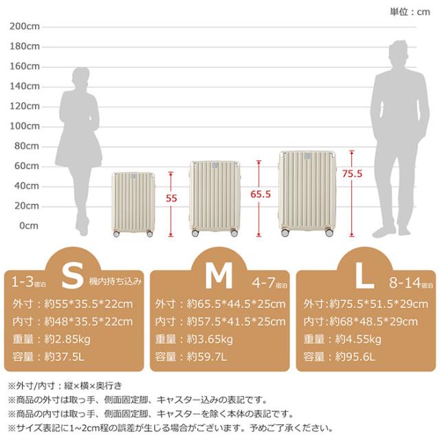 Mサイズ キャリーケース スーツケース キャリーバッグ 小物掛けフック付き 超軽量 TSAロック搭載 静音ダブルキャス サイドフック付　耐衝撃 360度回転 中型3日-7日宿泊 旅行用 ビジネス 出張 一年間保証_7