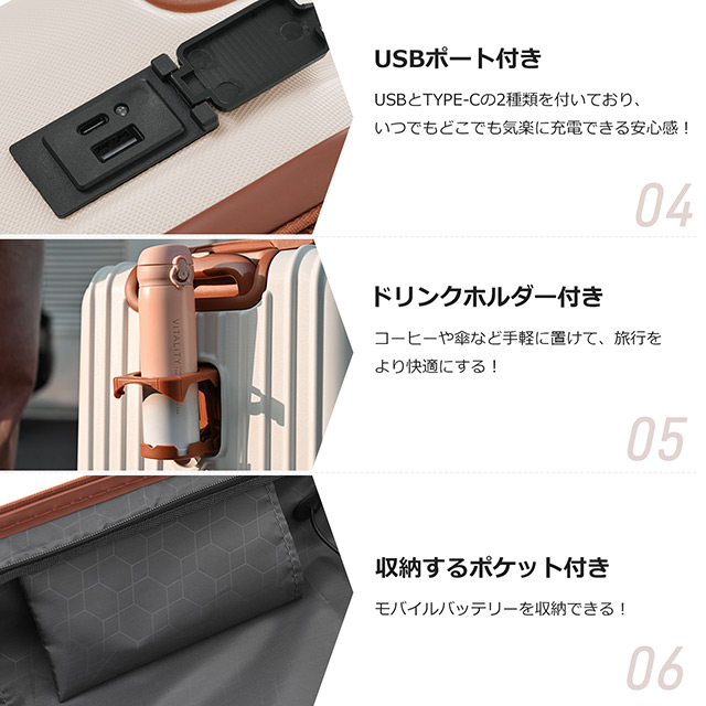 Sサイズ キャリーケース スーツケース キャリーバッグ ストッパー付き TSAロック搭載 軽量 大容量 小型 1日-3日宿泊 トートバッグ ハンドバッグ レディース バッグ 手提げ かわいい おしゃれ 全国旅行支援 1年間保証　suitcase_4