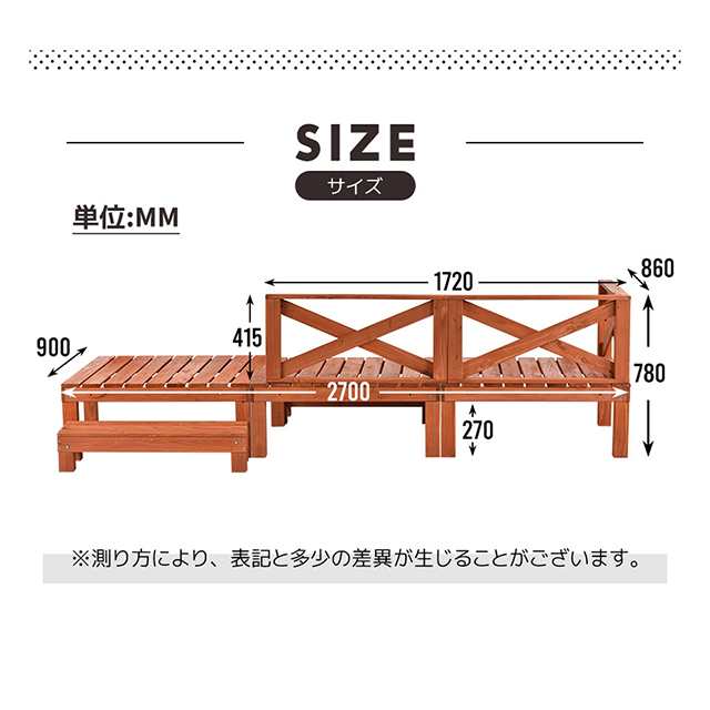 ウッドデッキ 天然木 キット 7点セット 0.75坪 ウッドパネル 家具ガーデンファニチャーバルコニー ベランダ 踏み台付 北欧 キットウッド  新生活の通販はau PAY マーケット - ヘルツ | au PAY マーケット－通販サイト