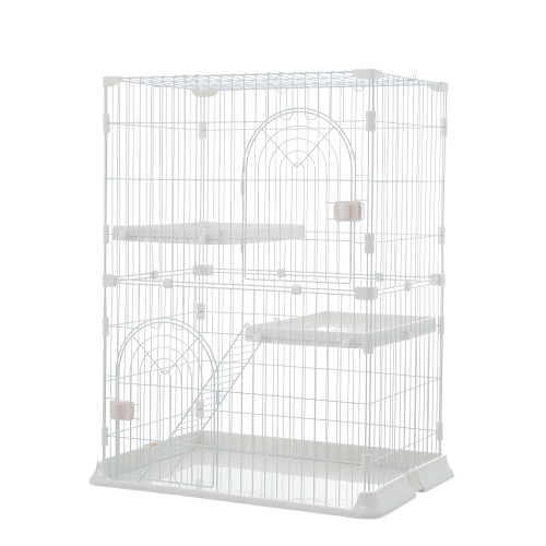 新品キャットケージ全高110cm ホワイト猫用品