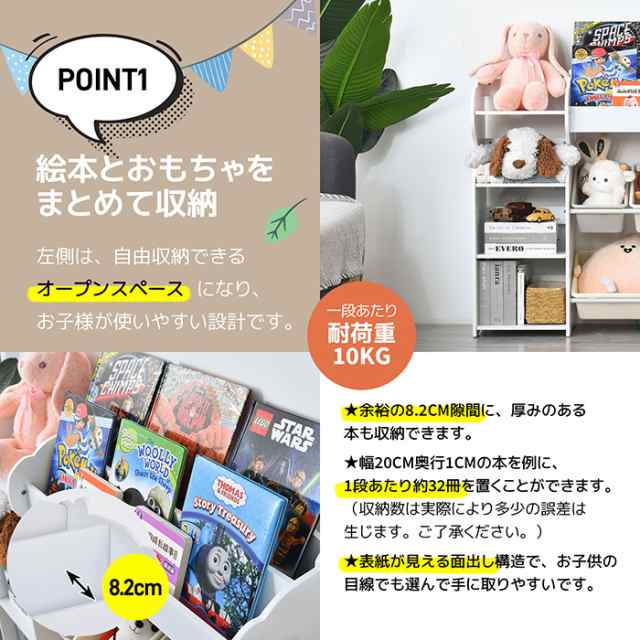 おもちゃ収納ラック 絵本棚 子供部屋 ラック 絵本 おもちゃ 絵本ラック