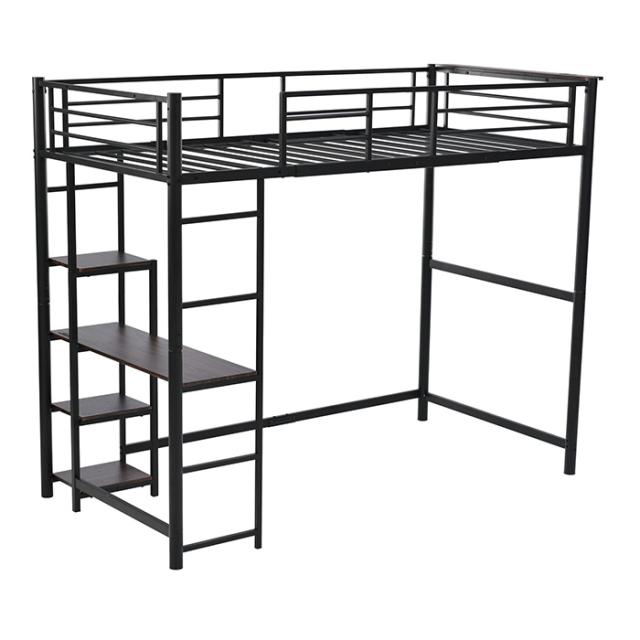 ロフトベッド パイプベッド 耐震ベッド シングルベッド コンセント付き