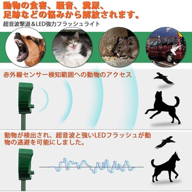 進化版 猫避け ネズミ避け対策 猫避け対策 犬除け 鳥避け対策 鳩よけ対策 糞被害対策 超音波動物撃退器 害獣撃退 ソーラー充の通販はau Pay マーケット ヘルツ