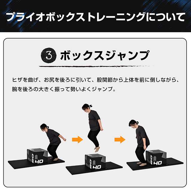 プライオボックス 40×50×60cm昇降台跳び箱ジャンプ台ステップ台3in1