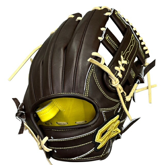 【型付/グラブ/袋/刺繍無料】スポコバオリジナル ジーエス(GS) 硬式グラブ 内野手用 サムライ型 5本指・コユニ両方対応 右投げLH GSOD-SAMU-DBR STDブラウン [ 型付け無料 硬式グラブ刺繍2ヶ所・グラブ袋刺繍無料(単色のみ)※縁取り・影付きの場合、1ヶ所+1100円(税込)]