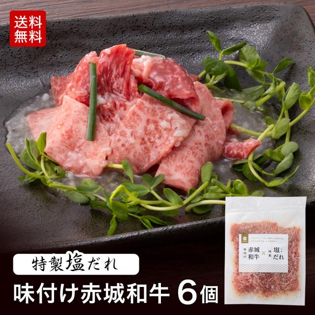 焼肉 カルビ ロース 味付け 赤城和牛 × 特製塩だれ 6個セット 黒毛和牛 和牛 肉 牛肉 霜降り 赤身 焼肉セット BBQ 送料無料 お取り寄せ グルメ ギフト プレゼント お中元 お歳暮 お誕生日 母の日 父の日 内祝い 贈答 の通販は 6,600円