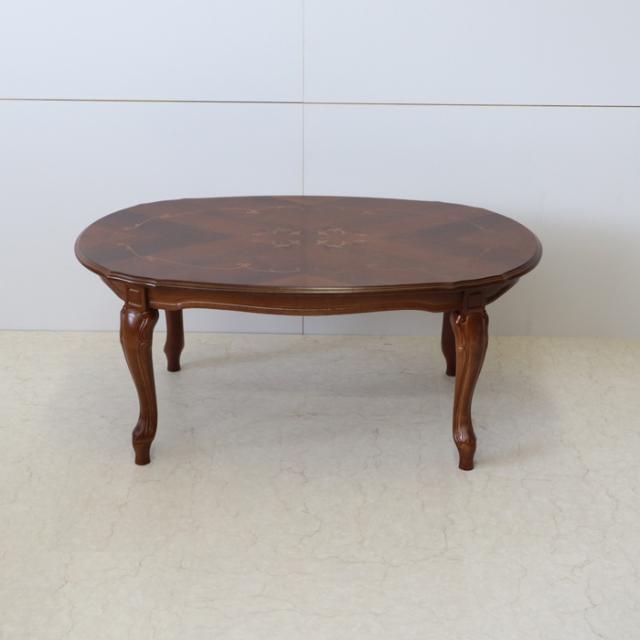 イタリア サイドテーブル 猫脚 象嵌 彫刻 アンティーク調