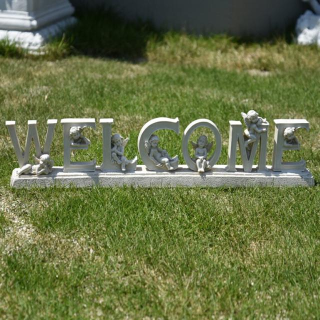 ガーデンファニチャー 天使のWELCOME  ガーデン オーナメント アンティーク ガーデニング エンジェル フェアリー エレガント エンゼル ウェルカム オブジェ インテリア おしゃれ かわいい 庭 玄関 飾り 天使 妖精 置物 屋外 樹脂 輸入雑貨 送料無料 REHKH-F862の通販は