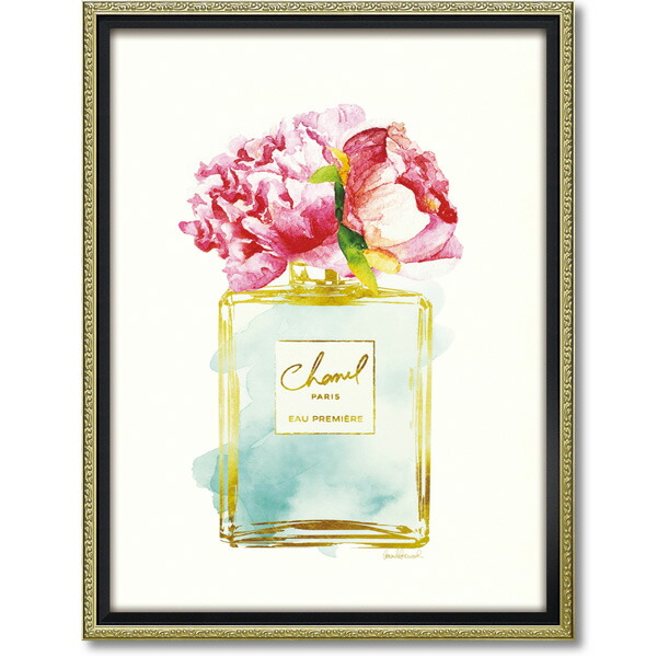 オマージュ キャンバスアート 「パフューム ボトル1(Mサイズ)」 幅43.5cm×高さ56.5cm  アートパネル アートボード アート クラシック アンティーク ディスプレイ インテリア おしゃれ かわいい 壁飾り 壁掛け 花 絵 送料無料 REBC-12021の通販は