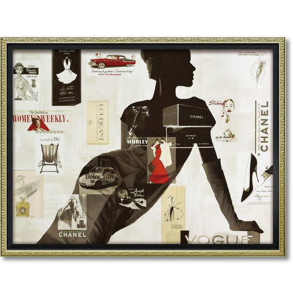 オマージュ キャンバスアート 「ハイファッション1(Mサイズ)」 幅56.5cm×高さ43.5cm  アートパネル アートボード アート クラシック アンティーク ディスプレイ インテリア おしゃれ かわいい 壁飾り 壁掛け 花 絵 送料無料 REBC-12037の通販は