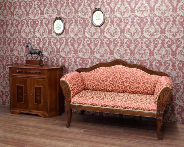 イタリア家具　ヨーロピアンアンティーク調　2Pチェア　ラブソファ イタリア家具 ヨーロピアンアンティーク調 2Pチェア ラブソファ