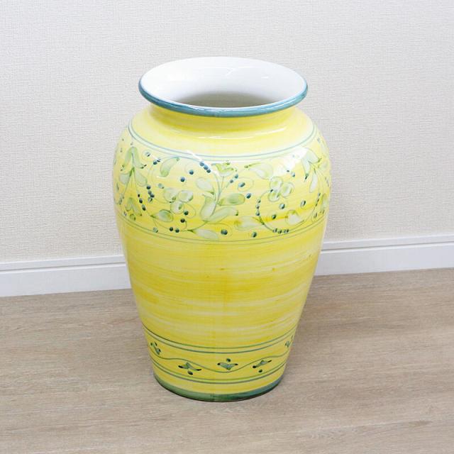 傘立て●イタリア製 陶器製 傘立て ●イエロー 花模様 ハンドメイド 傘立て○イタリア製 陶器製 傘立て ○イエロー 花模様 ハンドメイド 傘