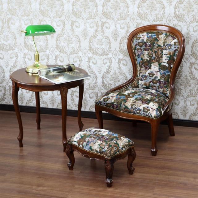 猫脚 アンティークチェア ロココ調イタリア ダイニングチェア 花柄 彫刻