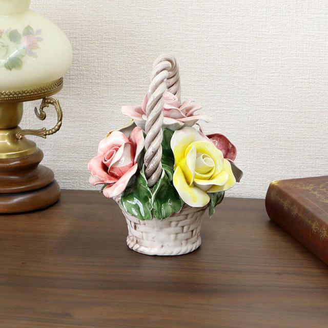 イタリア製 陶花 ハンドメイド オブジェ クラシック