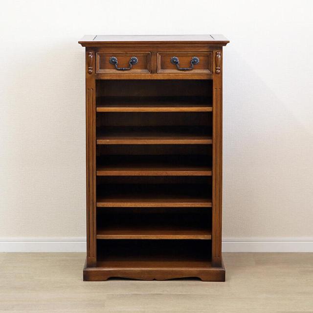 アンティークオーク スリッパラック  アンティーク クラシック オーク ブラウン シンプル イギリス インテリア ディスプレイ シェルフ オープンラック ラック おしゃれ かわいい 無垢 無垢材 収納 棚 木 木製 北欧 輸入家具 送料無料 REJG734の通販は