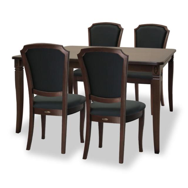 ベネチア ダイニング5点セット  マホガニー クラシック アンティーク ダイニングセット ダイニングテーブル セット ブラウン シンプル インテリア おしゃれ かわいい 4人掛け 4人用 猫脚 象嵌 食卓 木製 木 北欧 東海家具 送料無料 RE264080の通販は