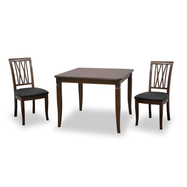 ベネチア ダイニング3点セット  マホガニー クラシック アンティーク ダイニングセット ダイニングテーブル セット ブラウン シンプル インテリア おしゃれ かわいい 二人掛け 二人用 猫脚 象嵌 食卓 木製 木 北欧 東海家具 送料無料 RE263991の通販は 167,200円