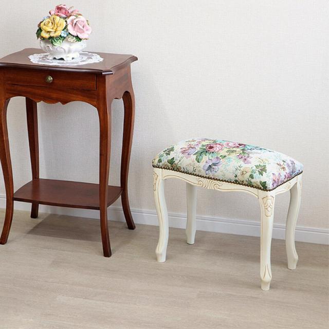 クラシック花柄スツールゴブラン織