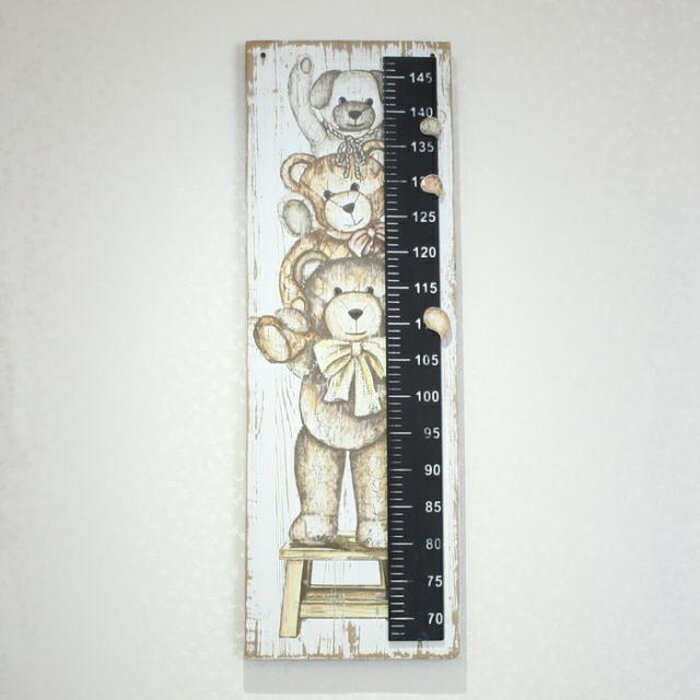 カントリーコーナー クマの身長計  アンティーク シャビー シャビーシック オブジェ インテリア プレゼント ギフト おしゃれ かわいい 手作り 壁掛け 置物 北欧 木 木製 送料無料 RE407092の通販は 11,748円