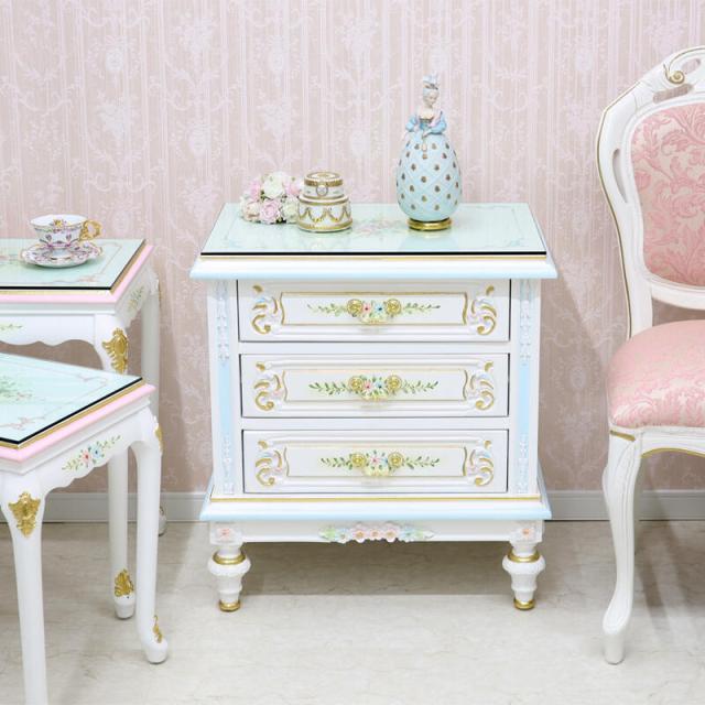 薔薇　バラ　チェスト　サイドテーブル　ホワイト 薔薇 バラ チェスト サイドテーブル ホワイト ナイトテーブル⁄サイド