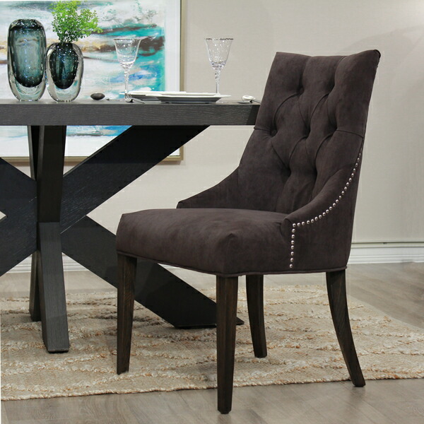 リング付 ダイニングチェア 2脚セット ブラウン  チェア セット ダイニング シンプル リビング モダン サロン カフェ ショップ インテリア ディスプレイ おしゃれ かわいい 1人掛け 椅子 食卓 北欧 輸入家具 送料無料 RENP-636-BRの通販は