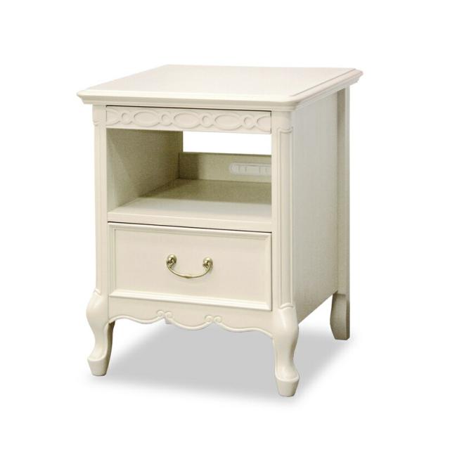 フルール ナイトテーブル  サイドチェスト ナイトチェスト サイドテーブル マホガニー フレンチ アイボリー ブラウン ホワイト シャビー シンプル インテリア おしゃれ かわいい 猫脚 箪笥 収納 木製 木 白 姫系 北欧 東海家具 送料無料 RE783277/783222の通販は