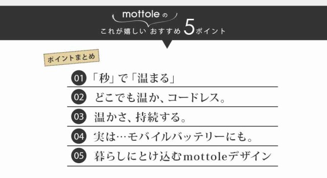 カイロ 繰り返し 使える MTL-E007 mottole モットル 充電式カイロ 充電