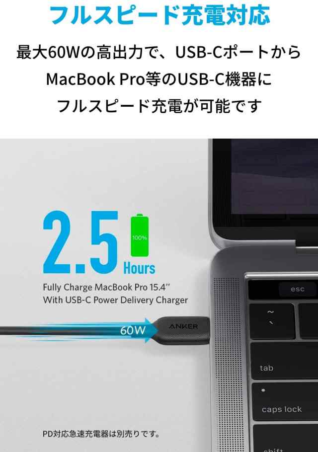 Anker PowerLine III USB-C  USB-C 2.0 ケーブル (0.9m ホワイト) 超高耐久 60W PD対応  MacBook Pro/Air iPad Pro Galaxy 等対応 カラバの通販はau PAY マーケット - ATARIME STORE au  PAY マーケット店