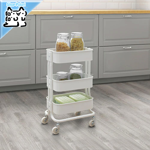 Ikea Original Ikea ワゴン シェルフ Rashult ロースフルト キッチンワゴン ホワイト 38x28x65 Cmの通販はau Pay マーケット Shop Polori