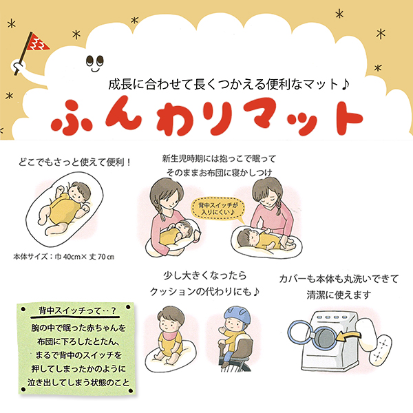 ふんわりマット ボーダー お昼寝 ベビー 赤ちゃん クッション の通販はau Pay マーケット 西松屋キッズ
