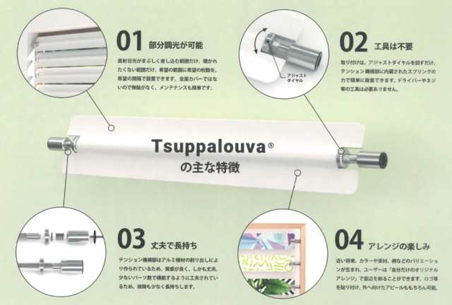 ブラインド ルーバー 1枚入り つっぱり式 『Tsuppalouva/ツッパルーバ TYPE-75』 取付可能窓枠寸法：75～80cm 目隠し お風呂  浴室 小窓 の通販はau PAY マーケット - 北欧雑貨 マット プロヴァンスの風 wowma店