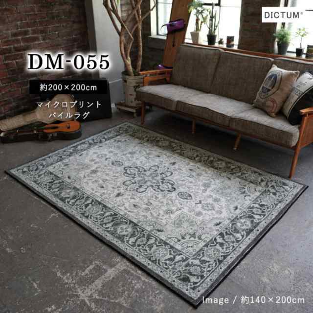 ラグマット 200×200cm(正方形) マイクロプリントパイルラグ 『DM-055