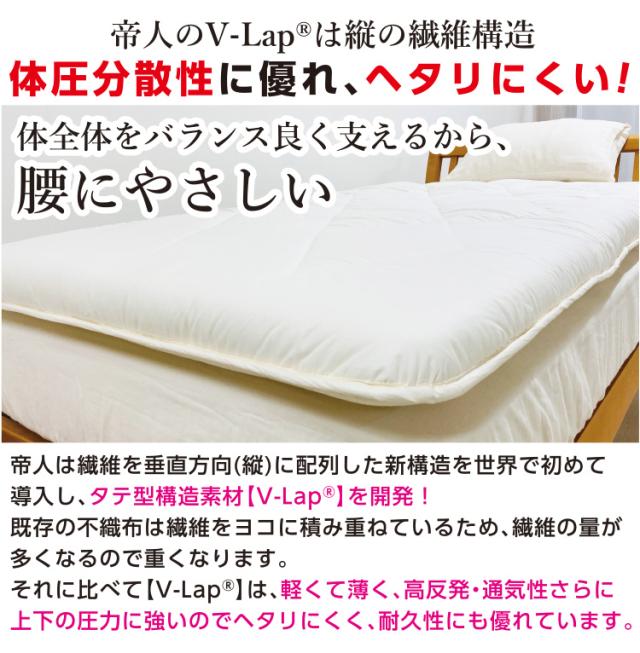 マンションにお住まいの方に【品名：ミント】湿気対策 3層 敷き布団 [テイジン 正規品 V-Lap?使用] 三層 超軽量 敷き布団 シングル 100×210cm 日本製 帝人 テイジン TEIJIN フィルケア? 敷きふとん 敷ふとん 体圧分散 抗菌 防臭 【圧縮梱包】ブイラップ　Vラップ_6