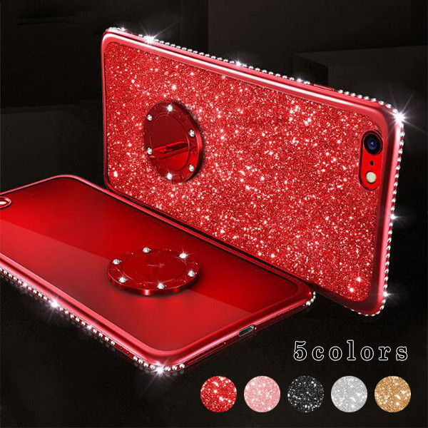 Iphone7 Iphone8 Iphone Se スマホケース ソフトケース クリアケース ラインストーン ラメシート スマホリング付属 キラの通販はau Pay マーケット Zakka Town Au Pay マーケット店