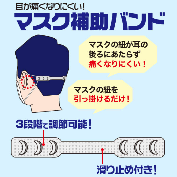 マスク補助バンド マスク 補助 2本セット 不織布マスク 布マスク 共通 耳が痛くなりにくい の通販はau Pay マーケット Zakka Town Au Pay マーケット店