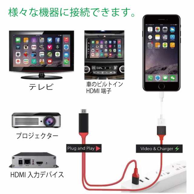 Iphone Android ミラーリング Type C Microusb Lightning ケーブル 対応 Iphone Ipad Galaxy Xperia などを ミラーリング Hdmi 変換ケーの通販はau Pay マーケット Zakka Town Au Pay マーケット店