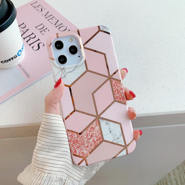 Iphone12 Iphone12 Pro ケース カバー 背面ケース 幾何学模様 大理石 水彩 ラメ メタリックライン おしゃれ かわいい ソフトケースの通販はau Pay マーケット Zakka Town Au Pay マーケット店